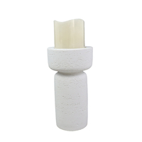 INGER CANDLE HOLDER POLYRESIN WHITE 11x11xH20,5cm