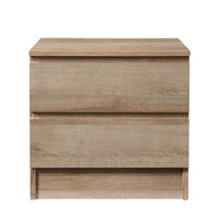 POLO NIGHTSTAND 2DRAWERS CHIPBOARD WITH MELAMINE CARTA OAK E1 MY