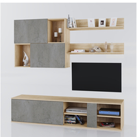 BETON WALL UNIT MELAMINE SONOMA CEMENT LIGHT 180x40xH190cm E1 EU