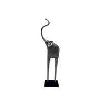 CONVOI 2 DECO ELEPHANT POLYRESIN SILVER BLACK 11,9