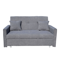 DUAL SOFA BED 2SEAT FABRIC GREY E1 PRC