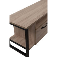 BRIDGE TV STAND 3DOORS MELAMINE SONOMA BLACK METAL 150x35xH45cm E1 TR