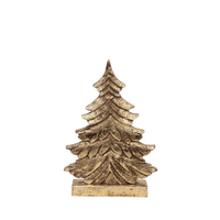 XMAS ELVI TREE WOOD MANGO GOLD 22x6xH33cm IN