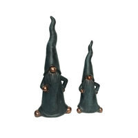 XMAS NISSE GNOME POLYRESIN BLACK GOLD 16x12xH43,5c