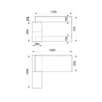 BOOK CORNER DESK MELAMINE SONOMA 125x100,5xH77cm E1 EU