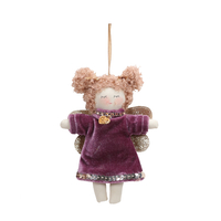 XMAS PIXIE GIRL PENDANT ANGEL FABRIC PINK WHITE 11