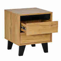 ARABICA NIGHTSTAND 2DRAWERS CHIPBOARD WITH MELAMINE SONOMA METAL BLACK BLACK E1 PRC