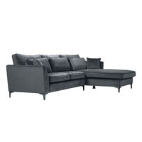 FOREVER SOFA CORNER RIGHT EASY CLEAN FABRIC GREY Velvet 93 EU