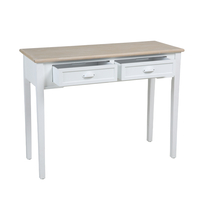 KIMOLOS CONSOLE 2DRAWERS LACQUERED MDF WHITE NATURAL VENEER 102x40xH78cm E1 PRC
