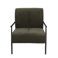 KIOTO ARMCHAIR FABRIC OLIVE GREEN DARK METAL BLACK PRC