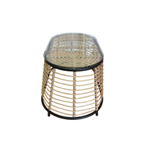 LOOM COFFEE TABLE PE WOVEN NATURAL BLACK 95x55xH45cm PRC