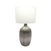 NEJEN LAMP TABLE CERAMIC FABRIC SILVER WHITE D20,5