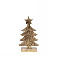 XMAS GOOSE TREE WOOD MANGO GOLD 18x6xH31cm IN