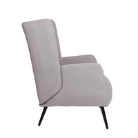 MONACO ARMCHAIR FABRIC GREY WOOD RUBBERWOOD BLACK PRC