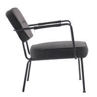 PRISLEY ARMCHAIR FABRIC BLACK METAL BLACK PRC