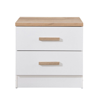 PRACTICO NIGHTSTAND 2DRAWERS CHIPBOARD WITH MELAMINE CARTA NATURAL WHITE E1 MY