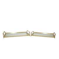 RAY TRAY WITH HANDLES SET 2PCS METAL MIRROR GOLD 5