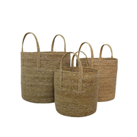 DEL MAR BASKET SET 3PCS SEAGRASS NATURAL 35x35xH35