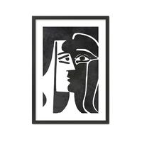 CLODE PAINTING SET 2PCS MDF BLACK WHITE PAPER FRAM