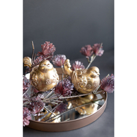 HOOPOE 2 DECO BIRD POLYRESIN GOLD 14,5x10,3xH11,2c