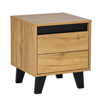 ARABICA NIGHTSTAND 2DRAWERS CHIPBOARD WITH MELAMINE SONOMA METAL BLACK BLACK E1 PRC
