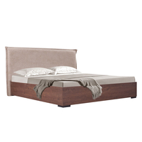 NUEZ BED MELAMINE WALNUT FABRIC GREY E1 PRC