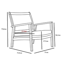 SALSA ARMCHAIR FABRIC BLACK 74,5x73xH75,8cm VN