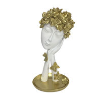JARNI 1 DECO FACE POLYRESIN WHITE GOLD 15,5x10xH28