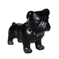 SPIKEY DECO DOG ARTIFICIAL STONE BLACK MATTE 48x21