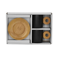NORDIC MUG ESPRESSO SET 2 PCS PORCELAIN BAMBOO BLA
