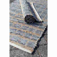 KARO CARPET LEATHER JUTE GREY BEIGE 60x90cm IN