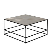 HADSTON COFFEE TABLE METAL SILVER BLACK 80x80xH40cm IN