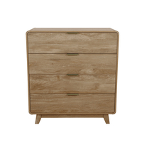OVAL COMMODE 4DRAWERS CHIPBOARD WITH MELAMINE CARTA NATURAL E1 PRC