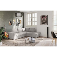 EDDI SOFA BED CORNER RIGHT EASY CLEAN FABRIC TAUPE E1 EU
