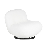 BO ARMCHAIR SWIVEL FABRIC WHITE METAL BLACK E1 PRC