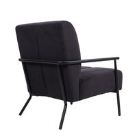 KIOTO ARMCHAIR FABRIC GREY DARK METAL BLACK PRC