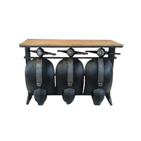 VESPA CONSOLE METAL BLACK SILVER NATURAL WOOD MANGO 138x52xH100cm IN