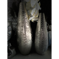 DROP VASE ALUMINIUM SILVER D15xH46cm IN