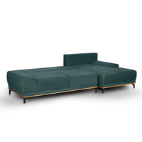 NATURA SOFA BED CORNER RIGHT EASY CLEAN FABRIC DUSTY PETROL E1 EU