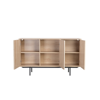 RIGOTE SIDEBOARD 3DOORS CHIPBOARD WITH MELAMINE CARTA SONOMA METAL BLACK 140x39xH82,8cm E1 PRC