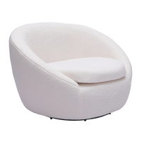 OVO ARMCHAIR SWIVEL FABRIC WHITE METAL E1 PRC
