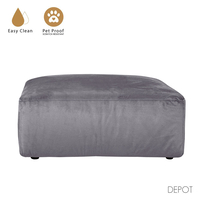 BOX STOOL EASY CLEAN FABRIC GREY E1 EU