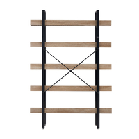 HORIZON BOOKCASE 5SHELVES CHIPBOARD WITH MELAMINE SONOMA BLACK 120x28xH170cm E1 PRC
