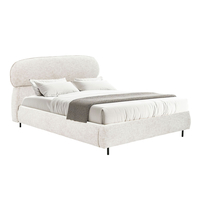 SERENITE BED (FOR MATTRESS 160x200cm) FABRIC BEIGE METAL BLACK E1 PRC