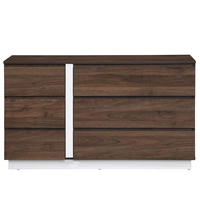 DOBLE PEDESTAL 3DRAWERS CHIPBOARD WITH MELAMINE CARTA WALNUT CHIPBOARD WITH MELAMINE CARTA WHITE E1