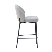 LUNE STOOL BAR FABRIC GREY METAL BLACK PRC
