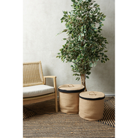 GOLU BASKET WITH LID SET 2PCS SEAGRASS NATURAL BLA