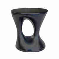 ABSTRACT SIDE TABLE CEMENT BLACK 39x33xH45cm VN
