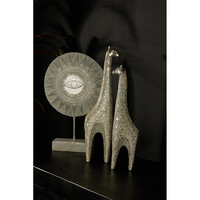 TOGO DECO GIRAFFE POLYRESIN SILVER ANTIQUE WHITE 9