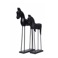 BOGO DARK DECO HORSE WOOD MANGO BLACK 37x10xH61cm